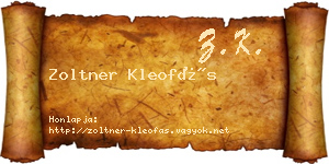 Zoltner Kleofás névjegykártya